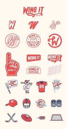 a bunch of different types of stickers on a white background with the words wing it