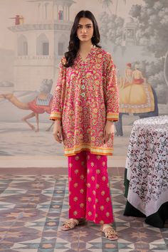 Zellburry Shirt Shalwar 1045 Essential Summer Lawn Collection 2024 Red Printed Lawn Suit For Wedding, Festive Pink Kurta With Digital Print, Festive Pink Digital Print Kurta, Printed Silk Sets With Long Sleeves, Wedding Lawn Suit In Red With Printed Details, Traditional Multicolor Lawn Suit With All Over Print, Festive Patterned Lawn Suit With All Over Print, Wedding Kurta With Digital Print And Long Sleeves, Festive Eid Tops With Printed Motifs