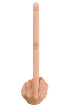 a person's hand holding a finger up in the air with their thumb down