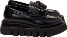 Hender Scheme Meadow Kilt Mocha in Black Black Cow, Calf Hair, Kilt, Cow Leather, Mocha, All Black, Cow, Wedges, Loafers