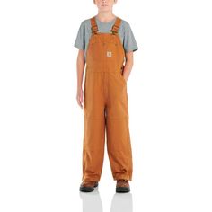 Kids' Canvas Overall Quilt-Lined Sizes 4-7 | Shop All Child & Youth Styles | Carhartt Toddler Carhartt, Carhartt Bibs, Brown Overalls, Carhartt Kids, Pink Overalls, Carhartt Overalls, Toddler Overalls, Camouflage Shorts, Kids Overalls