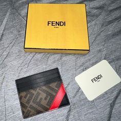 New Unisex Fendi Card Case In Brown Zucca Logo Print Canvas With Black Leather Lining Has 6 Card Slots And A Center Slot For Cards And Cash Excellent Condition - Never Used Comes With Box Retail Price Is $450 Open To Offers!!! Comes From A Pet/Smoke Free Home Fendi Accessories, Key Card Holder, Card Case, Logo Print, Card Slots, Slots, Black And Brown, Fendi, Card Holder