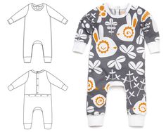 a baby's romper and footie sewing pattern