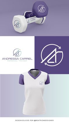 the logo for an apparel brand is shown in three different colors and font options, including purple