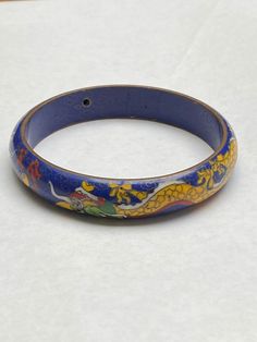 Cloisonne, bracelet, dragon Traditional Dragon Design Collectible Jewelry, Traditional Round Jewelry With Dragon Design, Collectible Enamel Bangle Jewelry, Unique Blue Bangle Jewelry, Blue Enamel Bangle Bracelets, Blue Enamel Bangle, Blue Enamel Bangle Bracelet, Blue Enamel Bangle Gift, Blue Enamel Bangle As A Gift