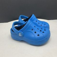 Crocs Shoes Kids 6 c 7 Toddler Ralen Lined Clogs Ocean Blue Slip On 16245  | eBay Crocs Jibbitz, Crocs Shoes, Top Shoes, Blue Ocean, Kid Shoes, Wedge Sandals, Comfortable Shoes, Clogs, Kids Shoes