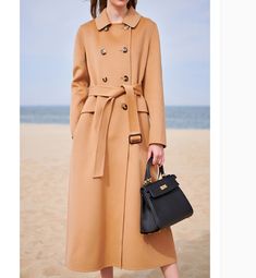 Product Description: handmade Cashmere coat high grade fabric,cashmere fabric.also could be custom made with any size and other colors,please feel free to contact with me if you want custom it. Material: wool 100% Garment Size: XS: Bust : 98 cm/38.6" Sleeve:59cm/23.2" Length:120cm/47.2" S: Bust : 102cm/40.1" Sleeve:59cm/23.2" Length:120cm/47.2" M: Bust : 107cm/42.1" Sleeve:60cm/23.6" Length:120cm/47.2" L: Bust : 114cm/44.9" Sleeve:61cm/24" Length:120cm/47.2" XL: Bust : 120cm/47.2" Sleeve:62cm/24 Solid Cashmere Long Coat, Solid Color Long Cashmere Coat, Elegant Brown Winter Outerwear, Elegant Wool Outerwear With Long Sleeves, Luxury Brown Wool Coat For Fall, Luxury Single Breasted Wool Coat With Long Sleeves, Luxury Long-sleeve Pea Coat For Office, Elegant Brown Fall Outerwear, Luxury Wool Coat With Double Button Closure For Fall