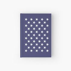 a blue book with white stars on it