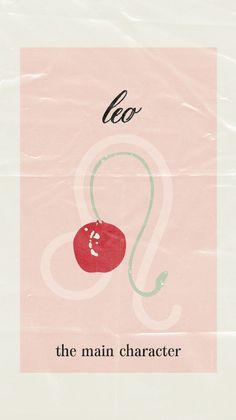 the main character in leo, written on a piece of paper with an image of a cherry