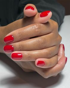 Cherry Red Manicure, Cherry Red Nails, Cherry Nails, Red Nail Polish, Red Nail, Nail Styles, Manicure Y Pedicure