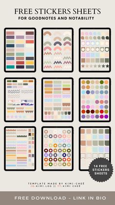 STICKER SHEETS. FREE DOWNLOAD. HOW TO MAKE YOUR OWN STICKERS Goodnotes Class Notes Template, Good Notes Tips And Tricks, Goodnotes Study Template, Ipad Notes Aesthetic Goodnotes Template, Goodnotes Planner Stickers, Journal Goodnotes, Stickers Notes, Good Notes Study Templates