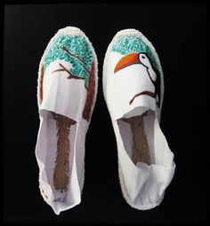 Comfortable and cool for the summer, UbiKuka's espadrilles are custom made and hand sewn in Spain. You can choose any of the designs you can see or ask for a personal one. Your name can also be added on the side of the espadrille. All of these are made with own desings and hand painted with textile markers so you can hand wash safely if dirty (except for the esparto part). There's a wide range of sizes and colours; you just need to specify your size and the colour you want. Available colours: wh White Canvas Espadrilles With Rubber Sole, White Canvas Espadrilles For Summer, White Closed Toe Canvas Espadrilles, White Canvas Espadrilles With Woven Sole, White Canvas Espadrilles Casual Style, White Canvas Espadrilles For Vacation, White Slip-on Espadrilles For Summer, White Summer Espadrilles, Comfortable White Espadrilles For Summer