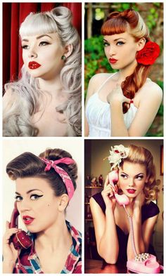 Pinup beauty 50s Wedding Hair, 50s Hair And Makeup, Pinup Hairstyle, Aesthetic Surgeon, Pinup Hair Tutorial, Pin Up Curls, Pinup Hair, Pin Up Makeup, Vintage Hairstyles Tutorial