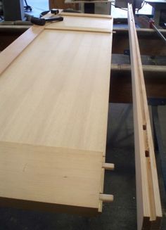 the table is being built and ready to be used as a workbench for woodworking