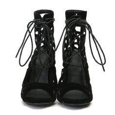 Black Summer High Heels Lace Up Sandals on Luulla Summer High Heels, Warm Weather Outfits, Lace Up Sandals, Evening Wear, Summer Style, Winter Boot, Warm Weather, High Heel, Black Color