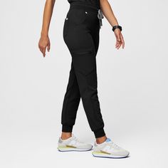 Women’s High Waisted Zamora™ Jogger Scrub Pants - Black · FIGS Cheer Warm Ups, Lululemon Dance Studio Jogger, Black Figs, Black Fig, Scrubs Outfit, Black Scrubs, Pink Joggers, Blue Scrubs, Drawstring Jogger