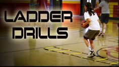 a basketball player dribbling the ball on an indoor court with words ladder drills