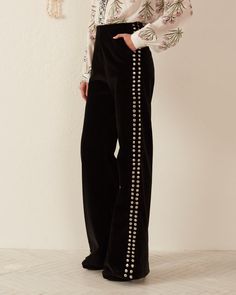 Charlie Rodeo Velvet Pant Alix Of Bohemia, Velvet Pant, Velvet Pants, Leather Pieces, Studded Leather, Cotton Velvet, Slim Pants, Moda Operandi, Rodeo