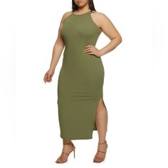 New With Tags Bust:22” Waist:21” Hips:23” Length:51” Slit:18” Brand Dresses, No Brand, Dress Brands, Olive Green, Maxi Dress, Womens Dresses, Tags, Customer Support, Full Service