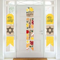 an image of happy hanukkah door decorations