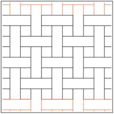 a square pattern with an orange line in the center and two squares on each side