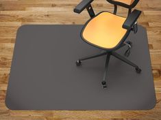 an office chair sitting on top of a hard wood floor