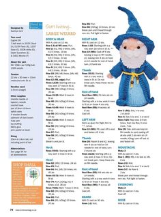 an article in the knitting book is shown with instructions for how to make a wizard doll