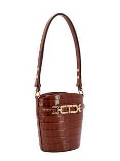 Croco-effect leather bucket bag with Whitney T detail- Closure With Flap And Magnetic Button- Adjustable Shoulder Strap- Lined- Made In Italy- Leather Tom Ford Women, Tom Ford Bag, Bucket Bags, Drawstring Bucket Bag, Saddle Brown, Leather Bucket Bag, Leather Bucket, Louis Vuitton Shoulder Bag, Beautiful Shoes