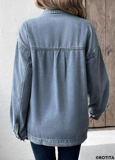 Long Sleeve Coat, Collar Coat, Collared Coat, Long Sleeves Coats, Blue Long Sleeve, Denim Blue, Blue Denim, On Sale, Turn Ons