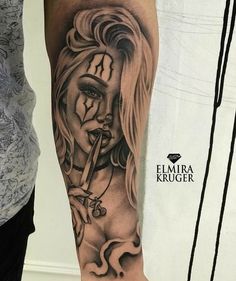 Henne Tattoo, Chicanas Tattoo, Chicano Tattoos Sleeve, Catrina Tattoo, Girl Face Tattoo, Gangsta Tattoos, Clown Tattoo, Chicano Tattoos, Forarm Tattoos