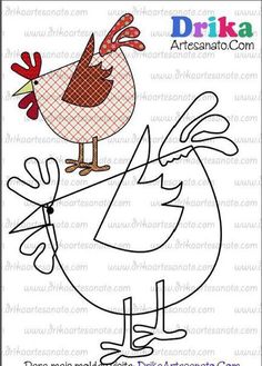 a drawing of a chicken with the word drink in it's beak and an image of