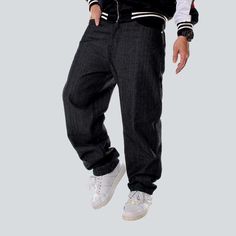 Make a statement this season with our stylish 2023 Autumn Collection of Streetwear Trend Hip-Hop Jeans for Men. Crafted with a distinctive medium-waist fit and baggy silhouette. these jeans are designed to stand out from the crowd. Stitched accents and zippered and buttoned closure add to its unique look. perfect for any occasion.Why You'll Fall In LoveThese city-inspired jeans offer a couture take on everlasting vibe. The mid-waist silhouette and baggy cut provide an effortlessly cool look. whi