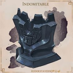 an image of a statue that looks like it is made out of metal and has the words indomitable on it