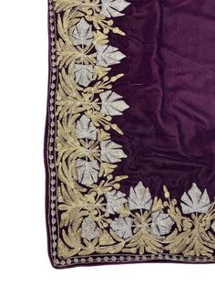 Complement your outfit with this Royal Velvet Cape. This is a very easy to style cape and it can be paired with any top, blouse, dress, or any other thing, no doubt you'll stand out from the crowd.Product DetailsCondition Brand New Velvet Cape with Golden & Silver Fusion Kashmir Zari Embroidery.Colour: PurpleSize: 82" X 35" (208.28 cms X 88.9 cms) approx.If you want a bigger or smaller size (dimensions), we can make it for you on order, just drop us a message.Care Instructions- Dry Clean Onl Tilla Embroidery, Girls Poncho, Bohemian Scarves, Shawl Wedding, Bridesmaid Shawl, Velvet Cape, Zari Embroidery, Capes & Ponchos, Boho Scarfs