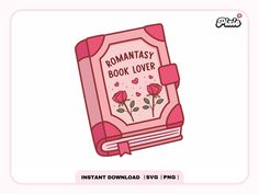 a pink book with roses on it and the words romantic lover written in red ink