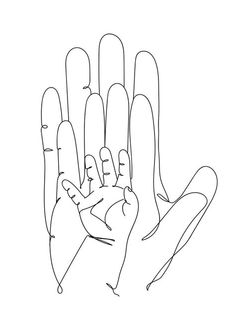 a drawing of a hand holding something in it's palm with the fingers extended