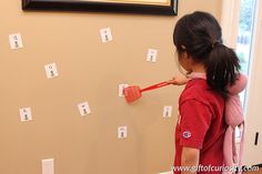 Swat the Fly Alphabet Activity: Grab a copy of this free printable that helps… Teach The Alphabet, Toddler Math, Maths Games, Alphabet Recognition, Fly Swatter, Gross Motor Activities, Teaching The Alphabet