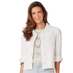 Wit & Wisdom White Puff Sleeve Button Front Fray Hem Denim Jacket Size Xl- Nwt- New With Tags Coat Check. If It’s A Little Breezy Out, You’ll Want To Bundle Up In This Lightweight Button Up Denim Jacket, Complete With Long Puff Shoulder Sleeves, Four Pockets, A Frayed Hem, And A Western Yoke. A Crisp White Layer Like This Is Always In Season. Women’s Fashion Jacket White Drapey Denim Optic White Collared Neck Button Up Front Four Pockets Western Yoke Long Buttoned Puff Sleeve Straight Fray Hem S White Button-up Denim Jacket For Day Out, Spring Button-up Denim Jacket With Button Cuffs, Collared Denim Jacket With Button Closure For Day Out, Button-up Cropped Jacket For Spring Day Out, Chic Collared Denim Jacket With Button Closure, Chic Button-up Denim Jacket For Day Out, Chic Cropped Jacket With Buttoned Pockets For Spring, Button-up Cropped Jacket With Pockets For Day Out, White Button-up Outerwear With Snap Buttons