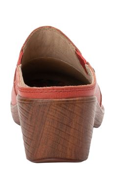 A lightweight heel and platform perfects the all-day ease of a feminine clog designed with an arch-supporting, cushioned insole that offers lasting comfort. Style Name:Alegria Serenti Clog (Women). Style Number: 6197529. Comfortable Clogs With Removable Insole And Wedge Heel, Leather Clogs With Cork-bed Midsoles, Casual Wood Mules With Round Toe, Comfortable Clogs With Leather Footbed And Wedge Heel, Casual Wooden Clogs With Wooden Heel, Wooden Slip-on Mules, Comfortable Leather Clogs With Wooden Heel, Wooden Mules With Rubber Sole And Round Toe, Casual Closed Toe Wooden Clogs