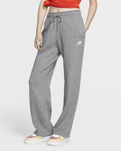 Nike Women's Club Fleece Sweatpants Pants Size 3XL (Gray) 836124 -063 Condition is "New with tags". Shipped with USPS Priority Mail. D2 ULTRA-SOFT AND MADE FOR MOVEMENT Women’s Nike Training Pant delivers the soft comfort of French terry fabric in a relaxed silhouette It’s a versatile pant for the gym, practice or for everyday wear French terry fabric offers lightweight warmth and a soft feel Ribbed elastic waistband with drawcord offers an adjustable fit Side pockets offer small-item storage Si Gray Sportswear Bottoms For Leisure, Gray Leisure Bottoms For Fall, Gray Fall Leisure Bottoms, Gray Wide Leg Sportswear Pants, Gray Lounging Bottoms For Fall, Gray Straight Leg Bottoms For Leisure, Gray Wide Leg Sports Pants, Gray Sporty Bottoms For Lounging, Gray Full-length Bottoms For Loungewear