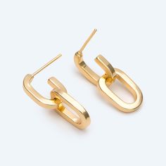 Material: 18K gold plated brass, color not easily tarnish, lead nickel free Size: oval 13x9mm approx. (see Pic 2) Color: gold Quantity: 4pcs=2 pairs Earring backs you could use to match: https://www.etsy.com/shop/Nbeads?ref=seller-platform-mcnav&search_query=ear+back More gold findings here: https://www.etsy.com/shop/Nbeads?ref=seller-platform-mcnav&search_query=gold+plated Gold Earrings With Hook And Links, Gold Earrings With Hook And Links For Gift, Gold Earrings With Paperclip Chain For Gift, Geometric Gold Earrings, Modern Gold Oblong Earrings, Gold Metal Earrings With Hooks And Links, Gold Drop Earrings With Paperclip Chain, Minimalist Metal Link Earrings, Modern Gold Hoop Earrings With Adjustable Chain