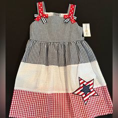 Girls Counting Daisies Red, White & Blue Dress - Size 5 - Bnwt Cute Girls Dress Reasonable Offers Accepted Comes From Smoke Free / Pet Free Home Blue Cotton Patriotic Dress, Blue Patriotic Cotton Dress, Patriotic Blue Cotton Dress, Patriotic Blue Dresses For 4th Of July, Blue Patriotic Spring Dress, Patriotic Sleeveless Dress For Spring, Red Patriotic Dress For 4th Of July, Patriotic Sleeveless Spring Dresses, Patriotic Blue Sleeveless Dress