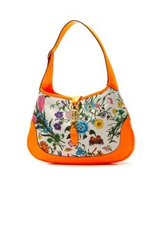 Update your handbag collection with this Gucci Jackie hobo. This Haute hobo features a signature Flora printed canvas with bright neon orange leather details and gold-tone piston lock. The perfect size for everyday wear, this handbag has ample room to carry your daily essentials. Condition - Like NewThis bag is in excellent condition with no signs of use. This Gucci item is d to be or your . FeaturesMaterial: CanvasColor: Neon OrangeOrigin: ItalySerial: 550152 213317Included accessories: Dust bag and care information [size] Length: 13 inches Height: 9 inches Depth: 2 inchesHandle drop: 7.5 inchesNote: Our Items are totally New High quality Brand Inspired Refurbished. Please make sure you are well aware of it before buying any of the Item. T&C's Apply in case of refunds. Please send us mess Flora Print, Back To School Backpacks, Handbag Collection, Printed Canvas, Orange Bag, Orange Leather, Neon Orange, Black Handbags, Hobo Bag