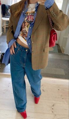 Nashville Outfits, Denim On Denim, Streetwear Mode, Neue Outfits, Looks Street Style, Eclectic Fashion, 가을 패션, Outfit Inspo Fall