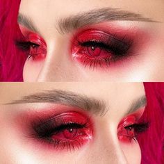 Red Witch Makeup Halloween, Blood Drip Makeup Look, Devil Inspired Makeup, Devil Makeup Looks Halloween, Devil Makeup Halloween Pretty, Red Demon Makeup, Devil Face Makeup, Devil Make Up, She Devil Makeup