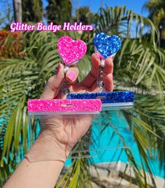 Badge holder with Glitter heart reel.  Perfect to add some sparkle to your name badge! Glitter heart is adhered to reel.  Badge holder is a clear transparent vinyl.  Glitter sparkle on top front part only. Choose your glitter color! 💕 PLEASE NOTE, SOME GLITTERS WILL HAVE TEXTURE. Some require less gloss so it will not diminish the sparkle.  These colors will have glitter texture >Black >Yellow Sunshine >Pink Cherry  gold >Neon Pink Message me with any questions or special requests 😁 🎀 Made by Iphone Cord, Yellow Sunshine, Coin Purse Keychain, Glitter Texture, Sparkly Wedding, Makeup Salon, Card Business, Pink Cherry, Handbag Charms