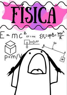 a poster with the words fisica written on it and an image of a penguin