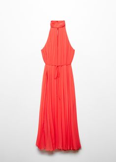 Pleated halter neck dress Dress Midi Party, Halter Neck Dress, Halterneck Dress, Asymmetrical Design, Wide Straps, Pleated Dress, Suspenders, Halter Neck, Jumpsuit Dress