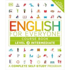 the english for everyone course book is shown in front of a white background with green trim