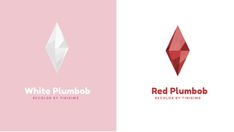 two logos for red plumbo and white plumbo, each with a diamond on it